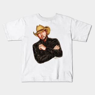 Jason Aldean - An illustration by Paul Cemmick Kids T-Shirt